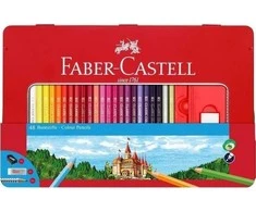 Faber-Castell – spalvoti pieštukai šešiakampė skarda (48 vnt) (115888)