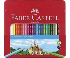 Faber-Castell – spalvoti pieštukai šešiakampė skarda (24 vnt) (115824)