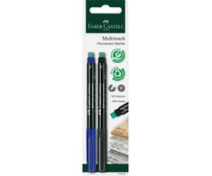 Faber-Castell FABER-CASTELL Marker Multimark permanentinis F bl/sw 2x BK