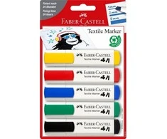 Tekstilės žymeklių rinkinys Faber-Castell, 5 spalvos