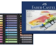 Faber-Castell – minkštos pastelinės spalvos kartoninė dėžutė po 36 (128336)