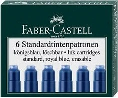 Rašalo kapsulės Faber-Castell, 6vnt., mėlynos spalvos