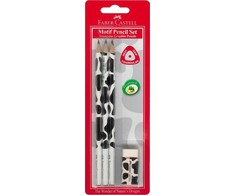 Trikampio formos pieštukas Karvė 3vnt. + trintukas FABER CASTELL