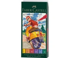 Faber-Castell – Indijos rašalas Pitt Artist Pen B color (6 vnt) (167174)