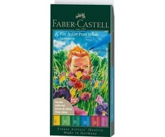 Faber-Castell – Indijos rašalas Pitt Artist Pen B Spring (6 vnt) (167177)