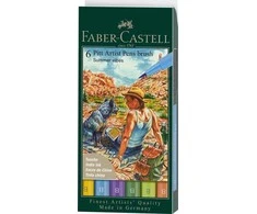 Faber-Castell – Indijos rašalas Pitt Artist Pen B Summer (6 vnt) (167178)