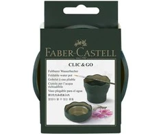 Indelis teptukams skalauti Faber-Castell Click and Go Art Graphic, tamsiai žalios spalvos