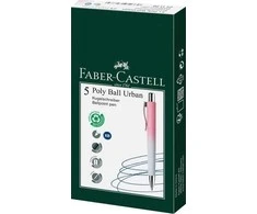 Faber-Castell „Poly Ball Urban XB“ rutulinis rašiklis (5 vnt.) rožinis