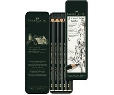 Pieštukai Faber-Castell 9000 Jumbo, 5vnt, metalinėje dėžutėje
