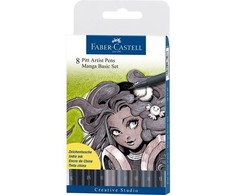 Faber-castell Pitt Artist Pen Manga rinkinys, 8 vnt.
