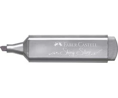 Teksto žymeklis Faber-Castell, 1-5mm, kirstu galiuku, sidabrinės metallic spalvos