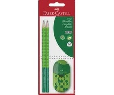 Faber Rinkinys: 2001 mm skersmens pieštukai su rankena, dvigubas drožtukas, spalvų mišinys, blisterinė pakuotė, Faber-Castell [0 0]