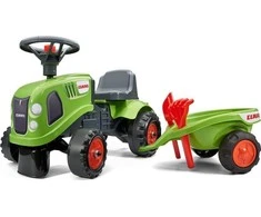 Vaikiškas traktorius Falk Baby Claas, su priekaba, žalias