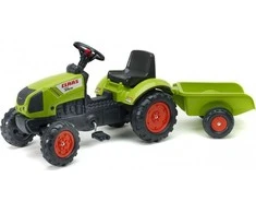 Vaikiškas pedalinis traktorius Falk Claas FAL2040A, su priekaba, žalias