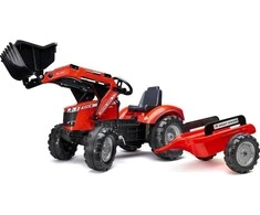 Pedalinis traktorius su priekaba FALK Massey Ferguson raudonas nuo 3 metų