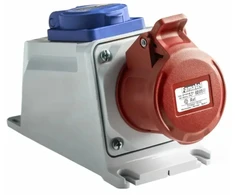 Famatel Fiksuotas lizdas 16A 5P 400V + GS IP54 lizdas su kontaktu 23606F
