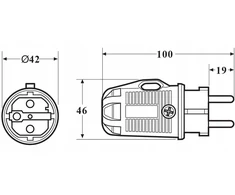 Famatel Guminis kištukas 16A 3P 250V IP54 guminis 1167