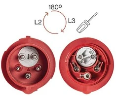 Famatel Fiksuotas kištukas 90 laipsnių (fazės perėjimas) 16A 5P IP67 13324