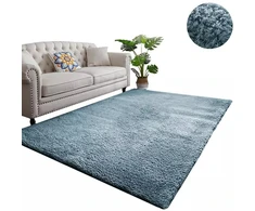 Family Fabrics Modernus pūkuotas pliušinis minkštas loft kilimas svetainei 200x260, sidabrinis