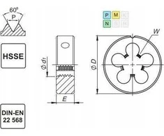 Fanar DIE M10x1.25 DIN-22568 (6g) HSSE INOX
