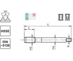 Fanar Sriegiklis G 1/2'' DIN-5156C HSSE 800