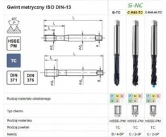 Fanar SRIEGIMO MAŠINA M16 DIN-376C R45 (6H) HSSE-PMS TICN S-NC