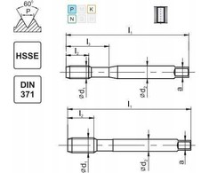 „Fanar UNC THREAD 3“ / 8-16 DIN-371B (2B) HSSE 800