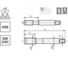 Fanar UNF THREAD TAP 1 / 4-28 DIN-2181/2 (2B) HSS