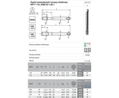 Fanar NPT sriegio čiaupas 1 "-11,1 / 2 DIN-374C HSSE 800
