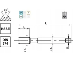 Fanar SIŪLAS M14x1,25 DIN-374C R40 (6H) HSSE 800