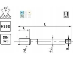 Fanar Sriegimo sriegiklis M16 DIN-376C L40 LH (6H) HSSE 800