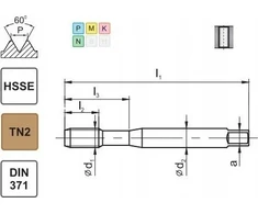 Fanar sriegimo įrankis M 7 DIN-371B (6H) HSSE TIN 800X