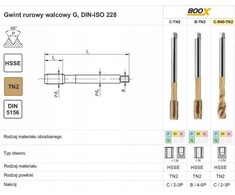 Fanar Sriegiklis G 1/8" DIN-5156C R40 HSSE TIN 800X