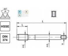 Fanar TAP M 8x1 DIN-374B (6H) HSSE 800