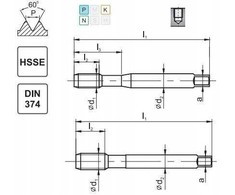 Fanar UNF SIŪLAS 1 / 2-20 DIN-374C R40 (2B) HSSE 800
