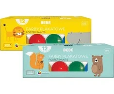 INTERDRUK BB KIDS plakatų dažai 12 spalvų 20ml