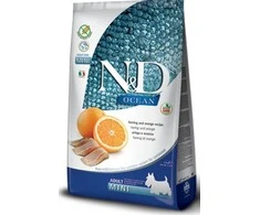 Oranžinis FARMINA N&amp;D OCEAN - DOG Dry Herring&amp;Oranžinis ADULT MINI 800g