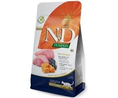 FARMINA N&amp;D moliūgas kačių ėriena ir mėlynių kastruotas suaugusiems - sausas kačių maistas - 1,5kg