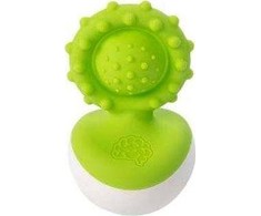 Fat Brain Toys Riebalų smegenų žaislai Dimpl Wobl Teether Žalias