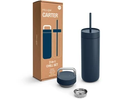 Fellow - Carter 2 viename šaldymo rinkinys - izoliuotas puodelis + 2 dangčiai, akmens mėlynas 591 ml