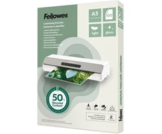 Fellowes laminavimo folija. A3 blizgi, lengva, perdirbta, 100 vnt.