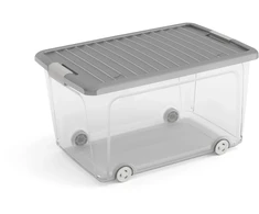 KETER DĖŽĖ 50L W-BOX 56x39x31cm PILKA SU RATUKAIS