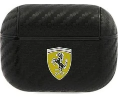 Dėklas Ferrari FESAPCABK AirPods Pro dangtelis juodas/juodas On Track PU Carbon
