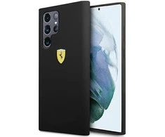 Ferrari FESSIHCS22LBK S22 Ultra S908 dėklas telefonui juodos spalvos On Track silikoninis