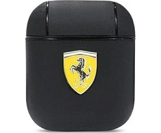 Apple AirPods ausinių dėklas Ferrari On Track Leather (FESA2LEBK) juodos spalvos