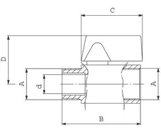 Ferro 1/2 colio rutulinis ventilis su sriegiu, vandens sriegimui, KR2