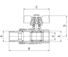 Ferro 1 / 2 "KS1 rutulinis sraigtinis vožtuvas
