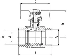 Ferro 3 / 4 "sraigtinio rutulinio vožtuvo vanduo KM2
