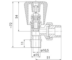 Ferro Angle radiatoriaus vožtuvas 1/2 "ZG5LY