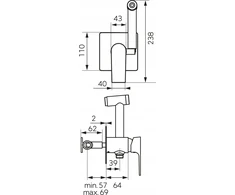 Ferro BAQ66P bidė maišytuvas / FERRO / ALGEO SQUARE / BIDE BALTĖ KONCESSUOTA /